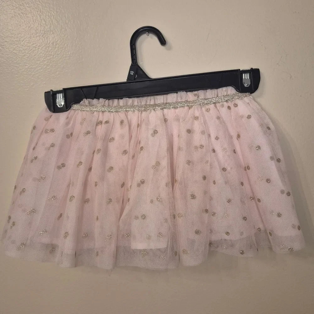 OshKosh B'gosh Light Pink Tulle Skirt with Gold Dots